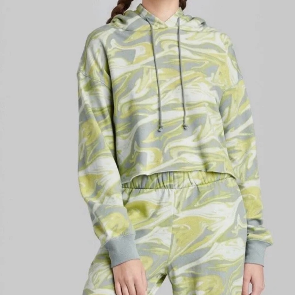 Wild Fable tie-dye, cropped , hooded‎ sweatshirt, women’s size small NWT